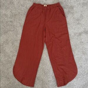 Marine Layer Rust Wide-Leg Pants